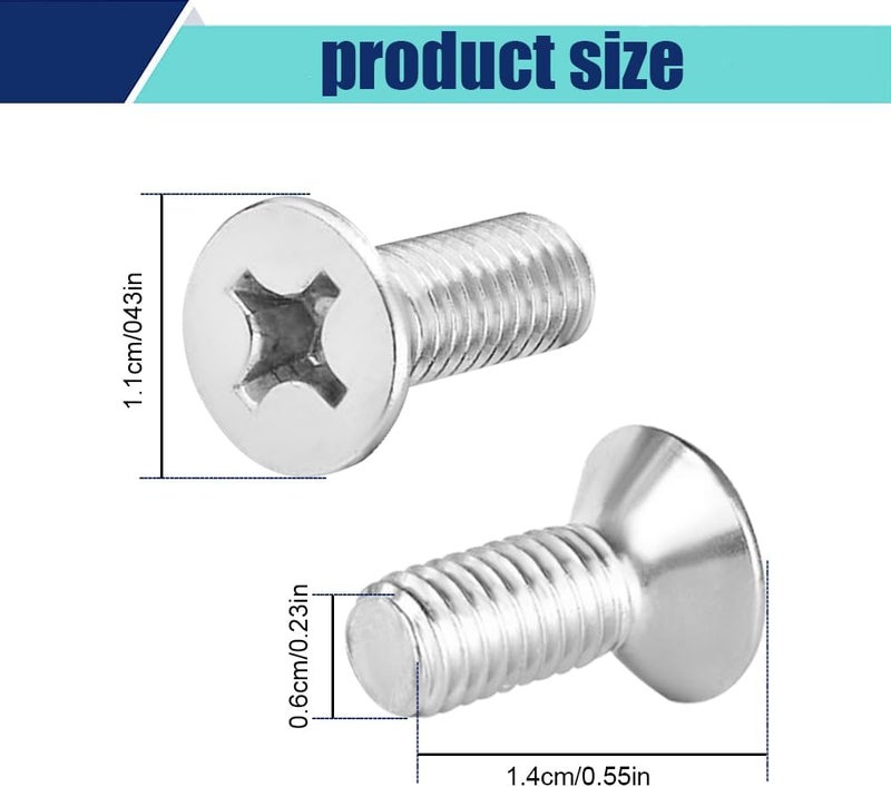 Lyxheth 8PCS Stainless Steel Brake Disc Rotor Screws, Brake Disc Bolts, Brake Rotor Retaining Screw for Front and Rear, 93600-06014-0H Disc Brake Fixing Screw Compatible with Honda Hyundai Mazda - Image 2